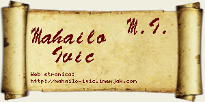 Mahailo Ivić vizit kartica